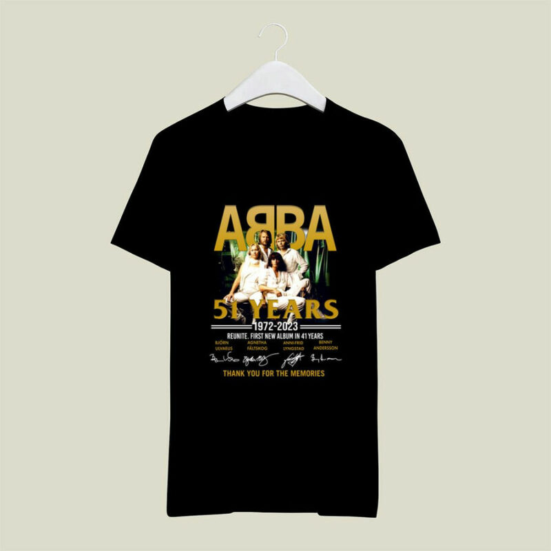 Abba 51St Anniversary 1972 2023 Thank You For Memories Signatures 0 T Shirt