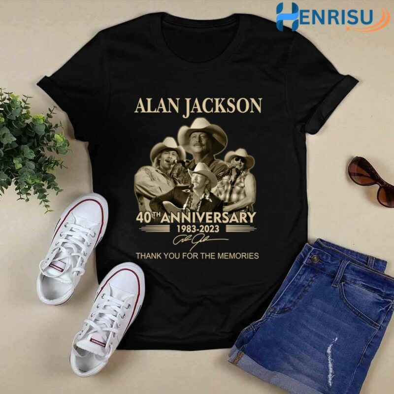 Alan Jackson 40Th Anniversary 1983 2023 Signature 4 T Shirt