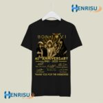 Bon Jovi 40th Anniversary 1982 2023 Thank You For Memories Signature 2 T Shirt